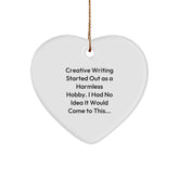 Creative Writing Heart Ornament Gifts from Men, Women, or Friends to Creative Writing Enthusiasts, Funny Quote, Christmas Unique Gifts - Image 1